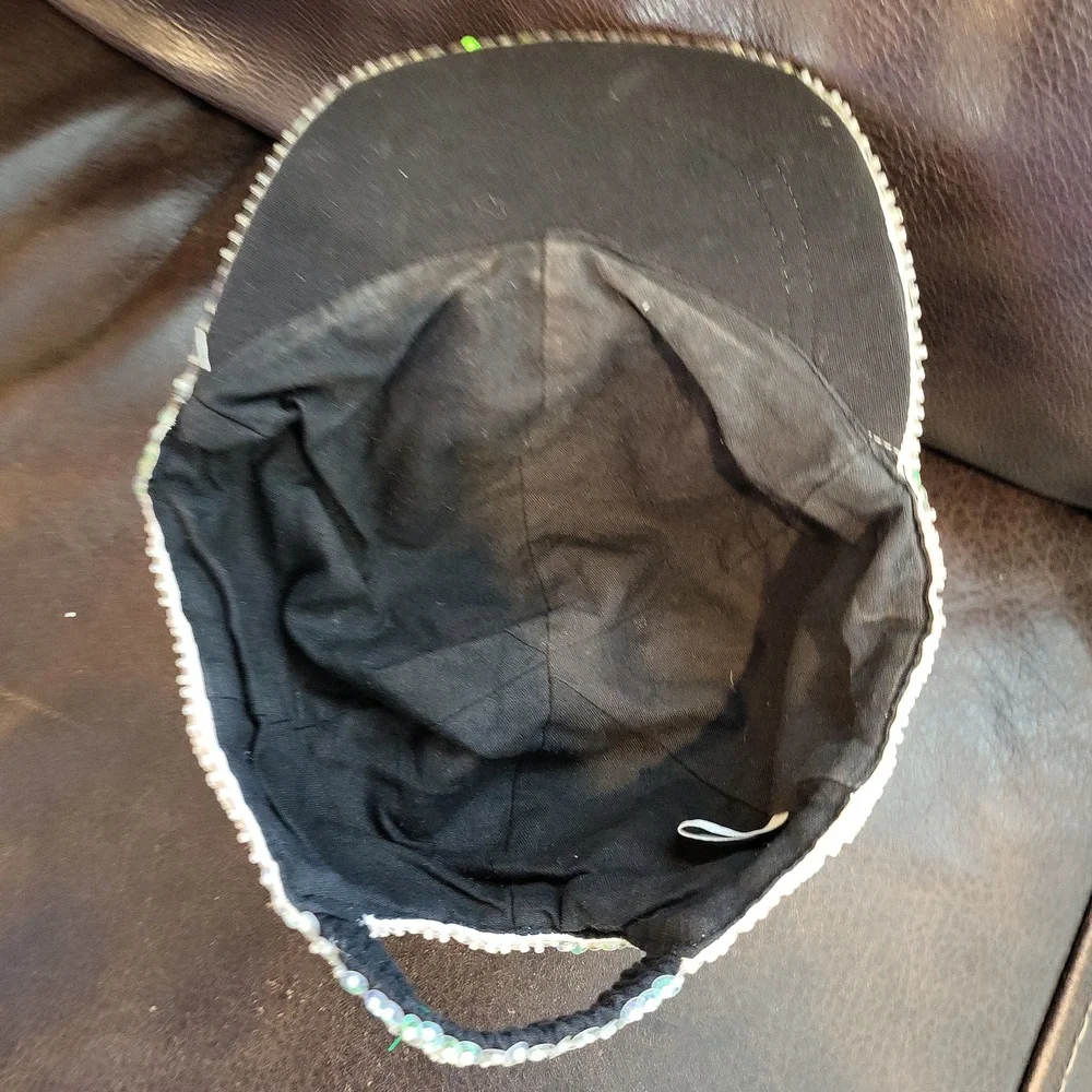 Women's Sequined Beaded Bow Baseball Hat Size Medium - Picture 5 of 5